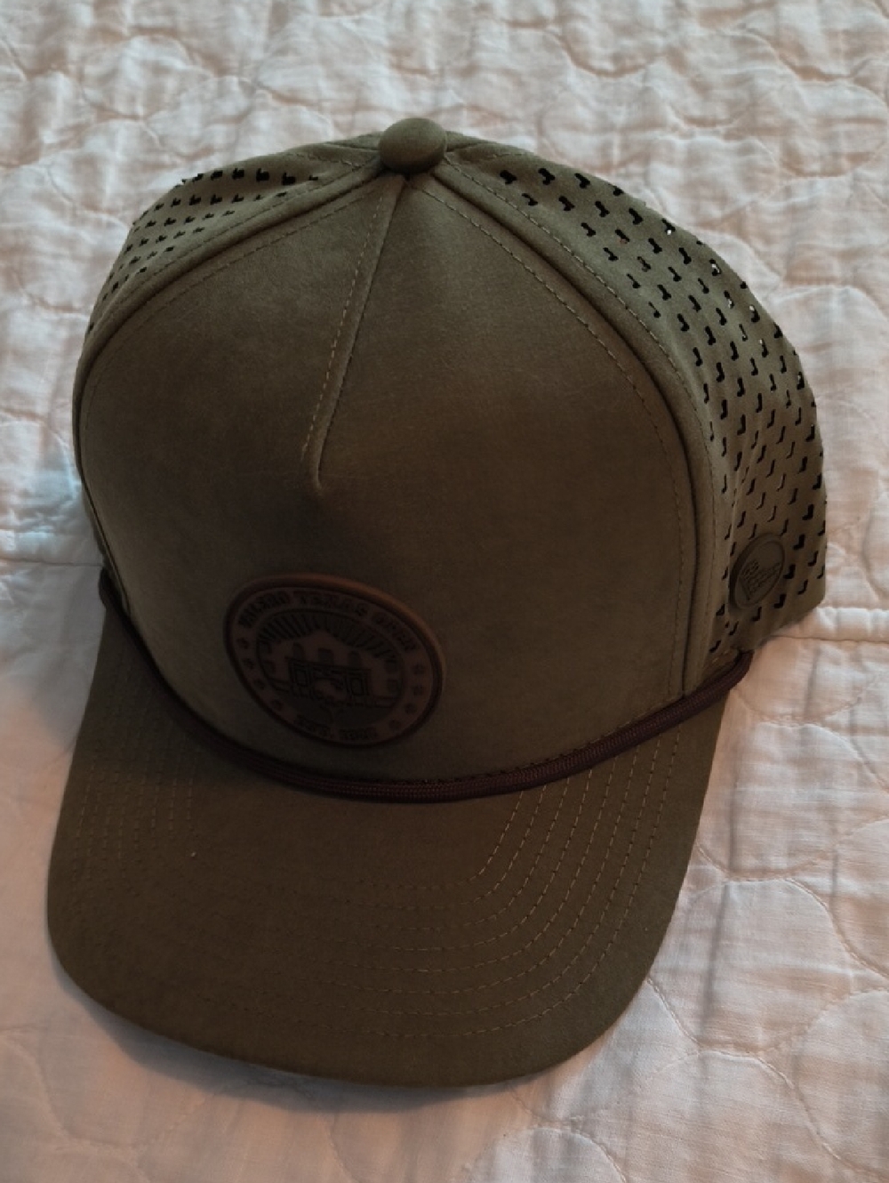Valero Texas Open Olive Green Microfiber Cap with Perforated Back